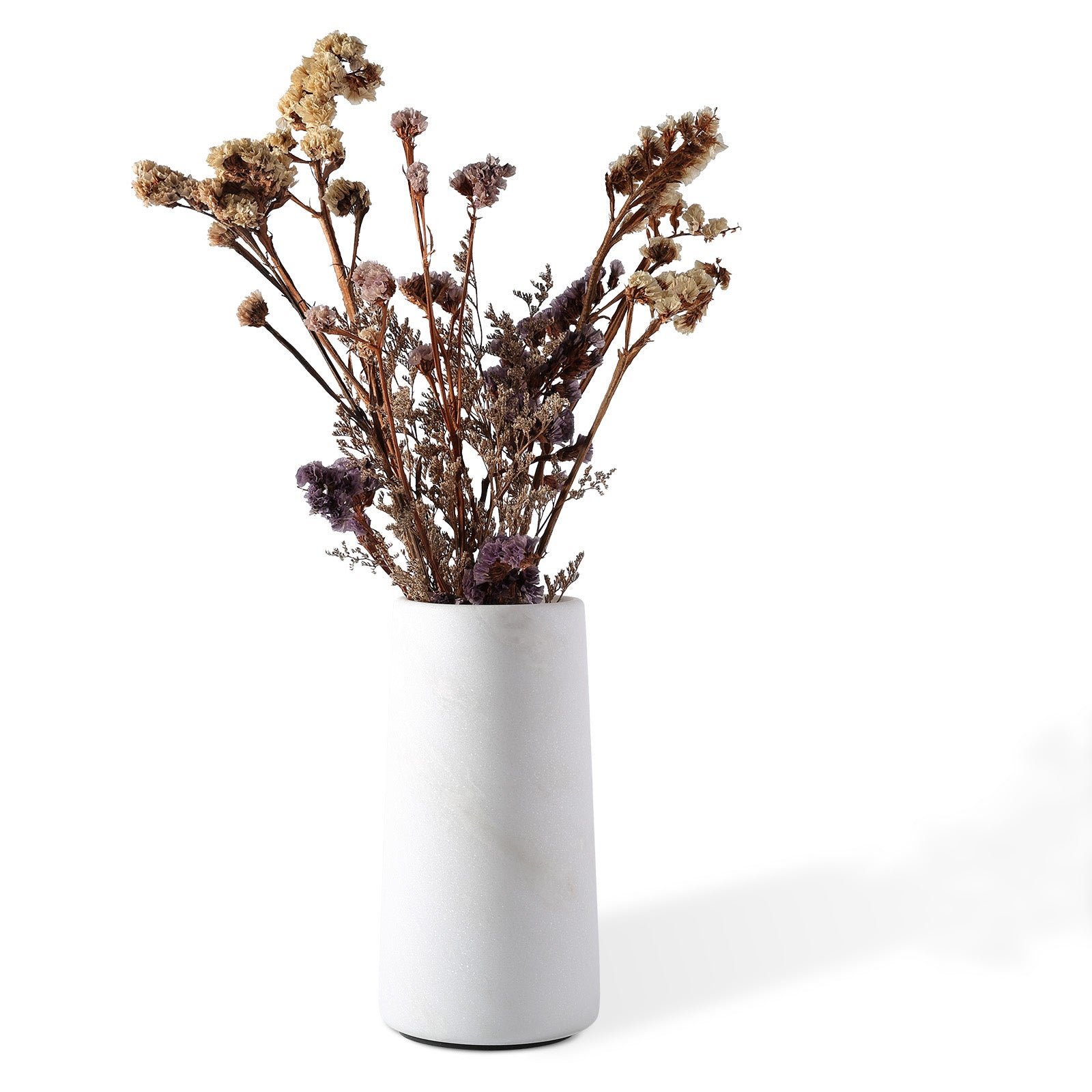 Koville Natural Marble Vase 3.77", Cylindrical-Namib Bianco