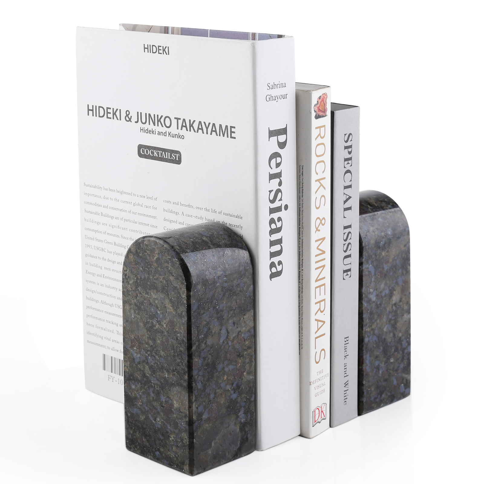 Triumphal Arch Bookends Medium - Granite (Butterfly Blue)
