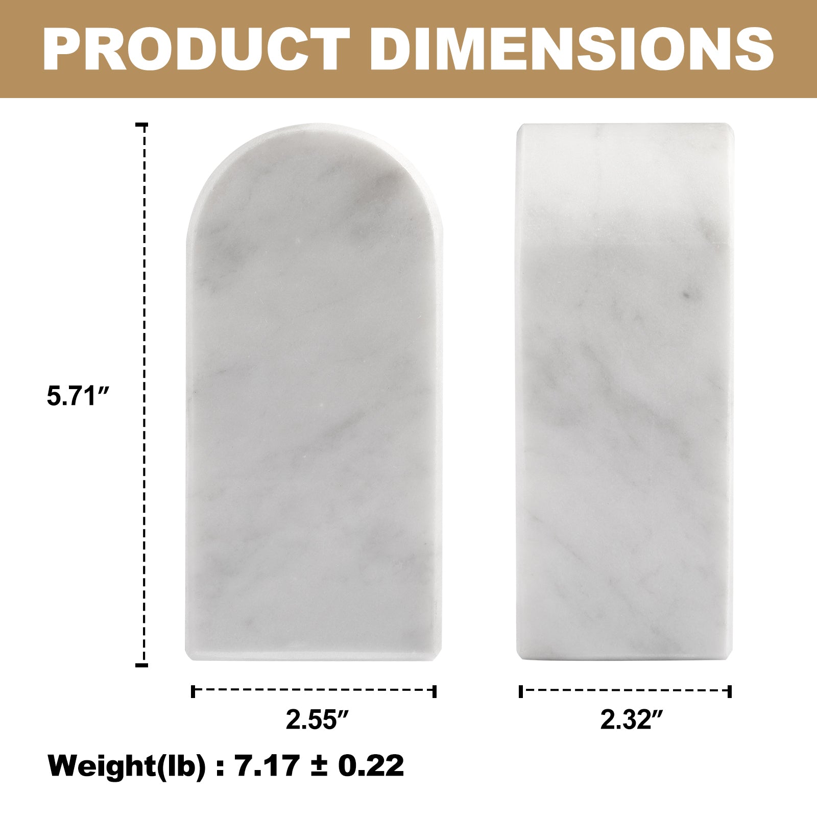 Triumphal Arch Bookends Medium - Marble (Bianco Carrara)