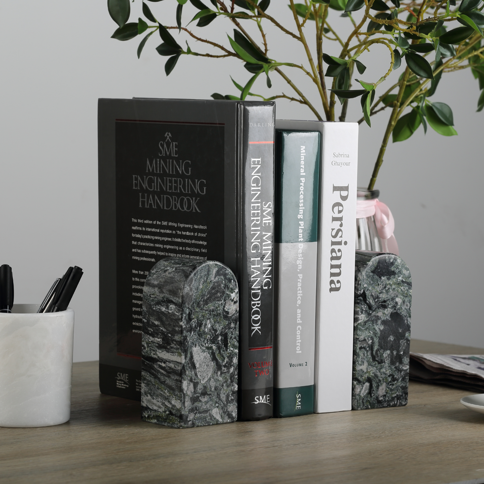 Triumphal Arch Bookends Medium - Granite (Olive Green))