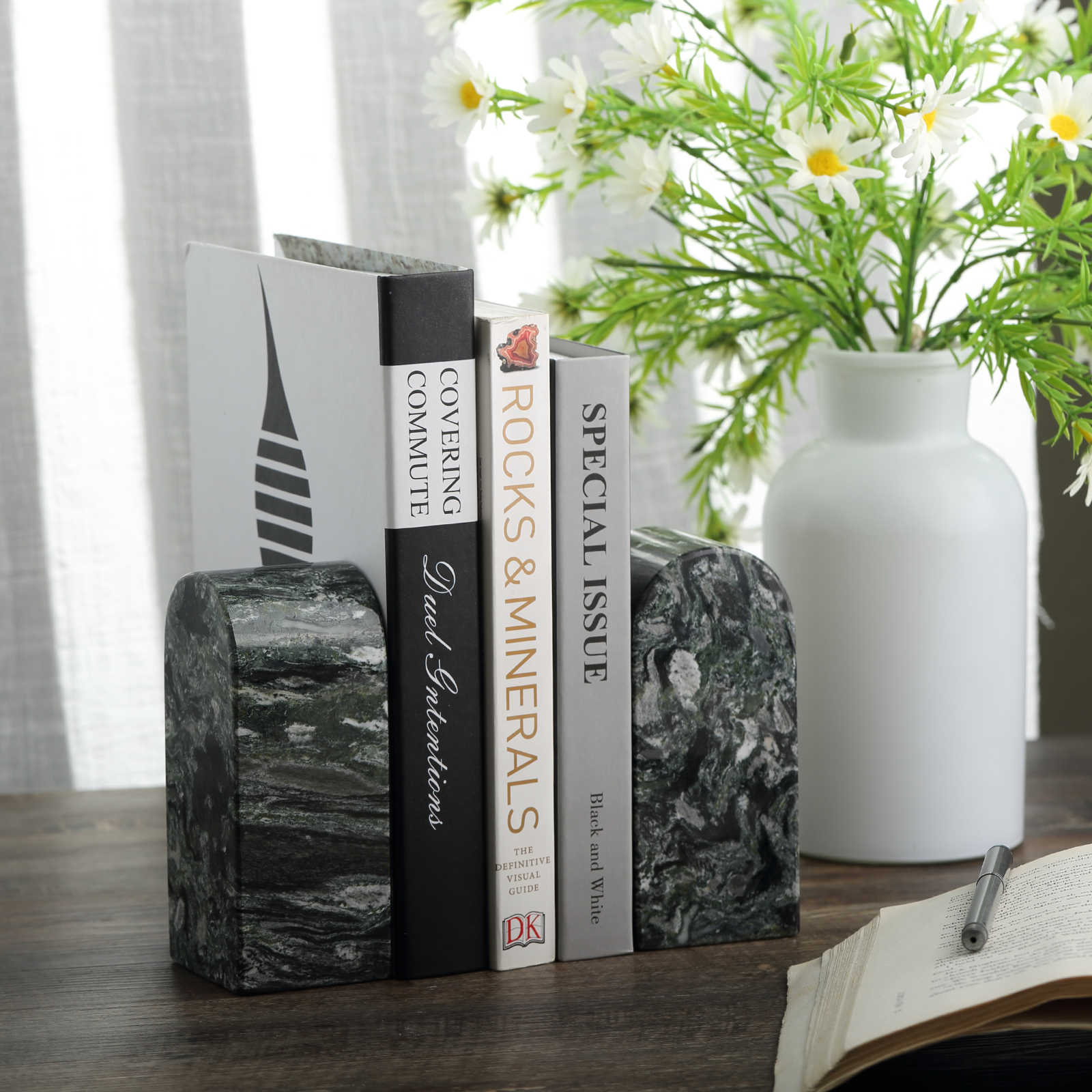 Triumphal Arch Bookends Medium - Granite (Olive Green))