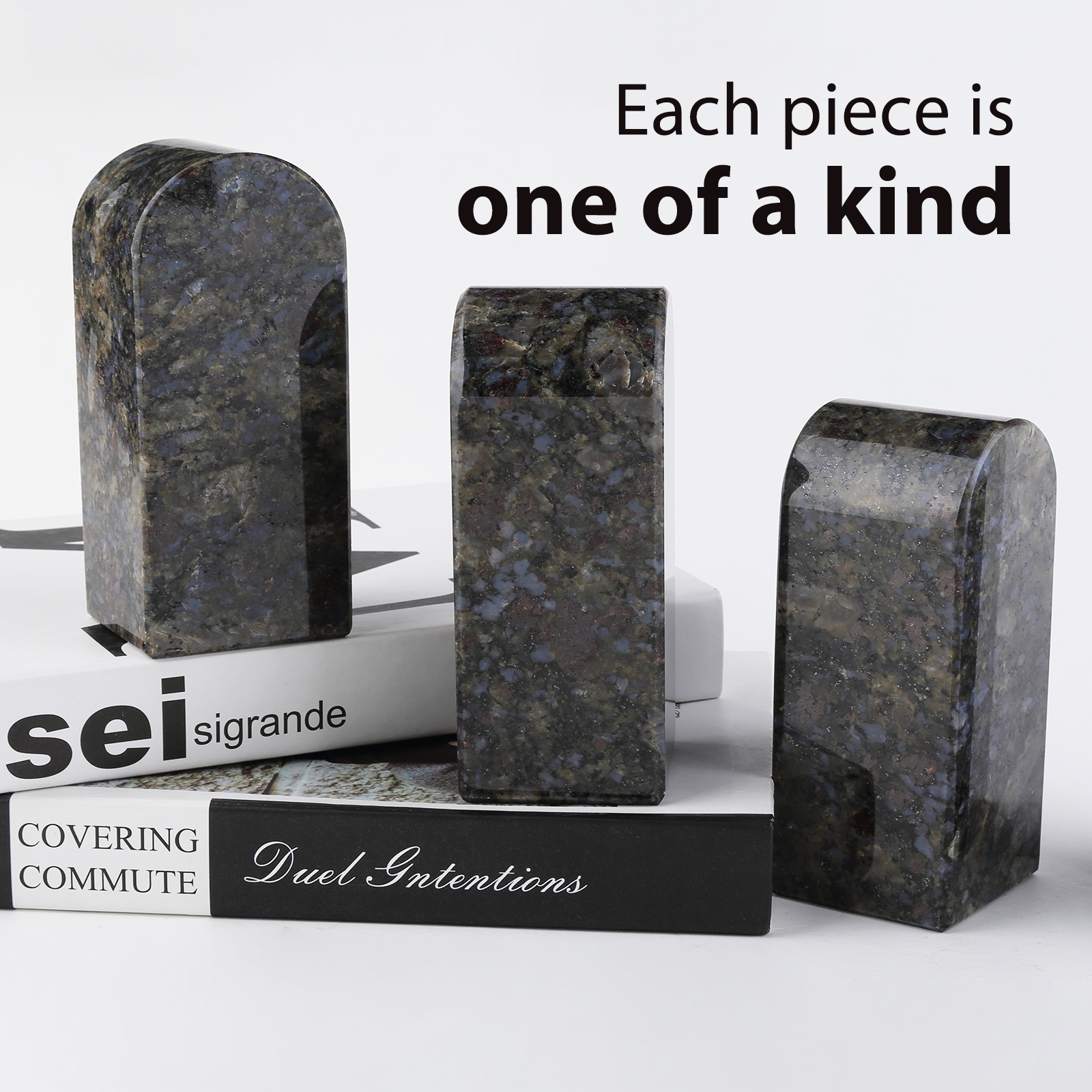 Triumphal Arch Bookends Medium - Granite (Butterfly Blue)