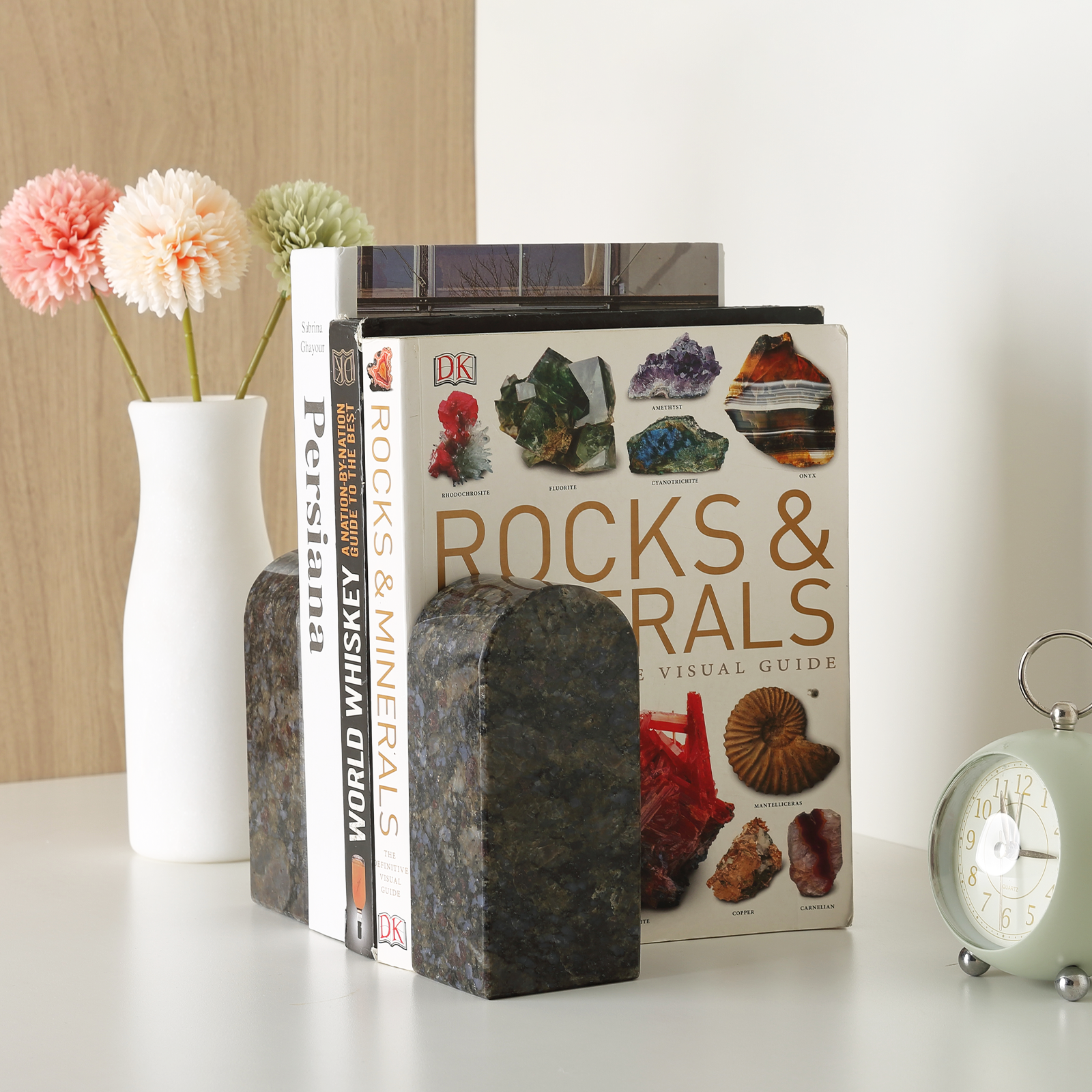 Triumphal Arch Bookends Medium - Granite (Butterfly Blue)