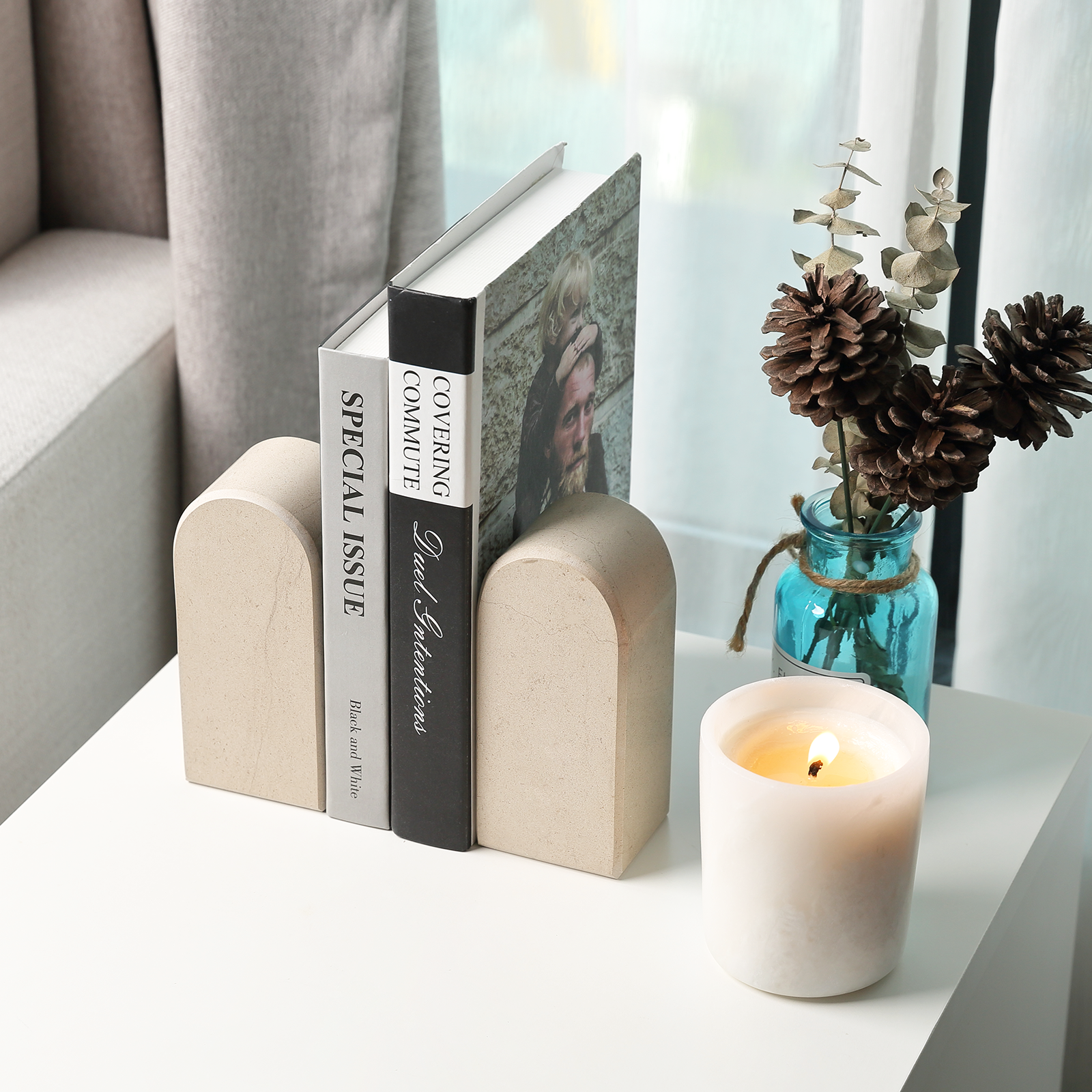 Triumphal Arch Bookends Medium - Marble (Moleanos Beige)