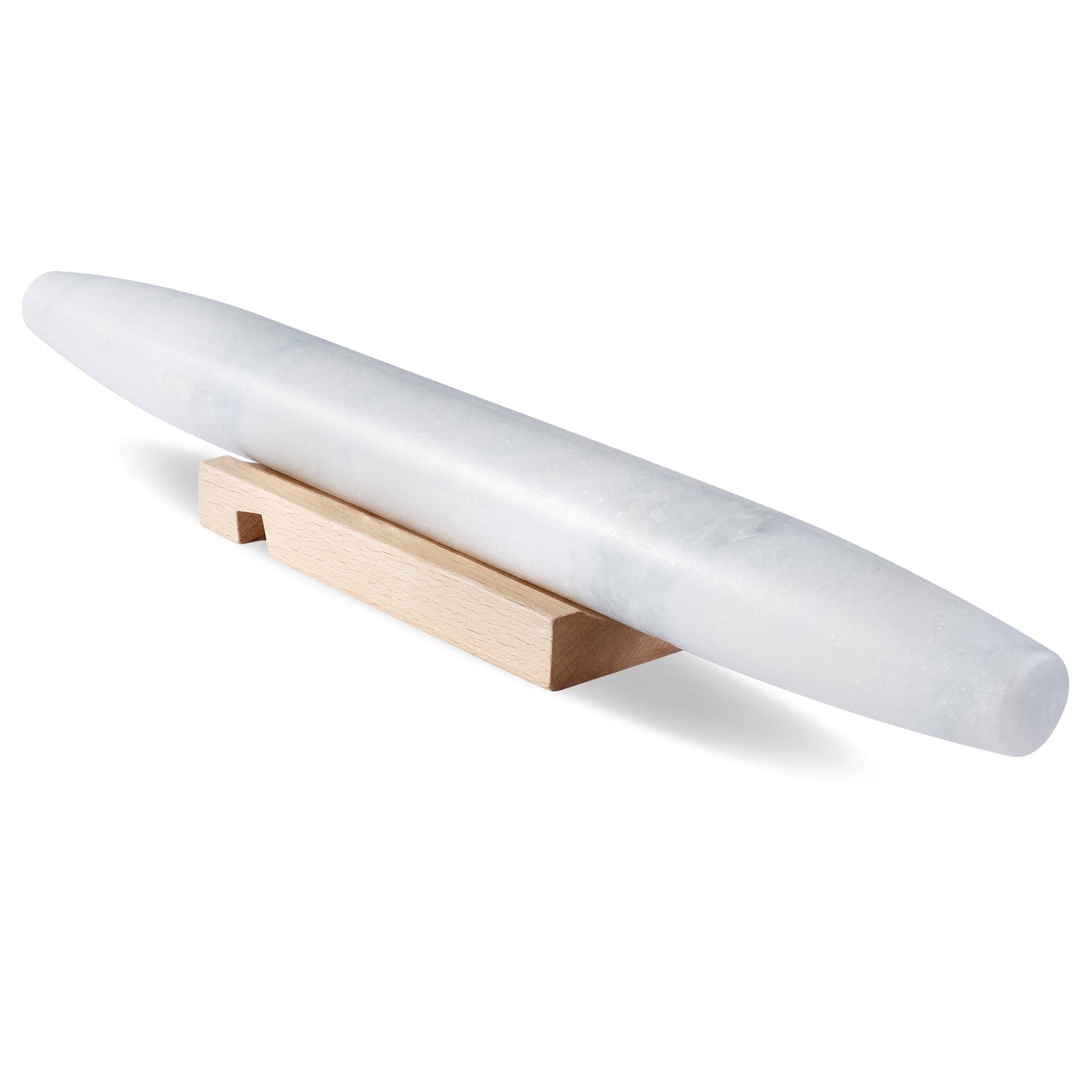 Natural Marble Rolling Pin with Wooden Base,16 inch-Namib Fantasy