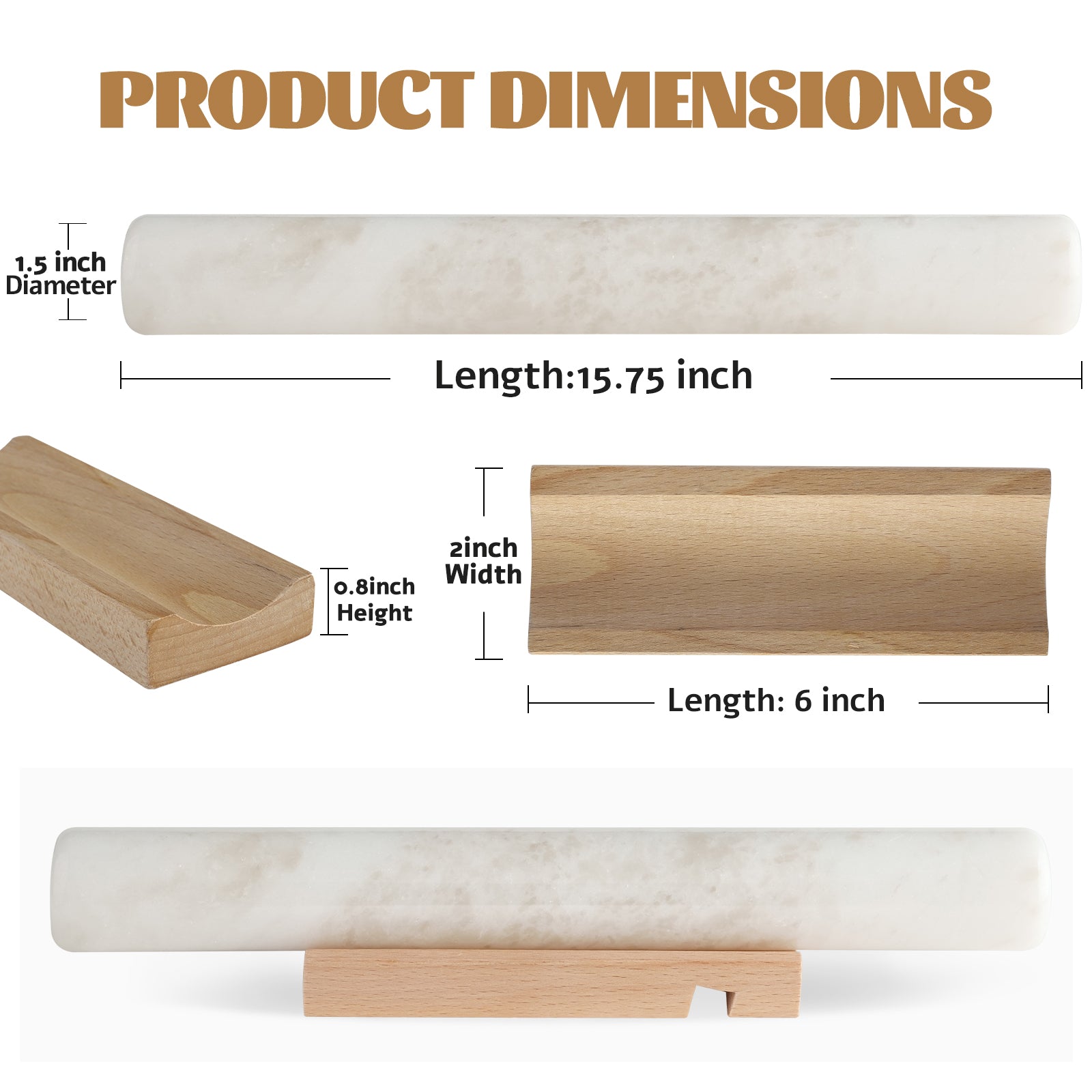 Rolling Pin with Wooden Base Holder - Namib Fantasy