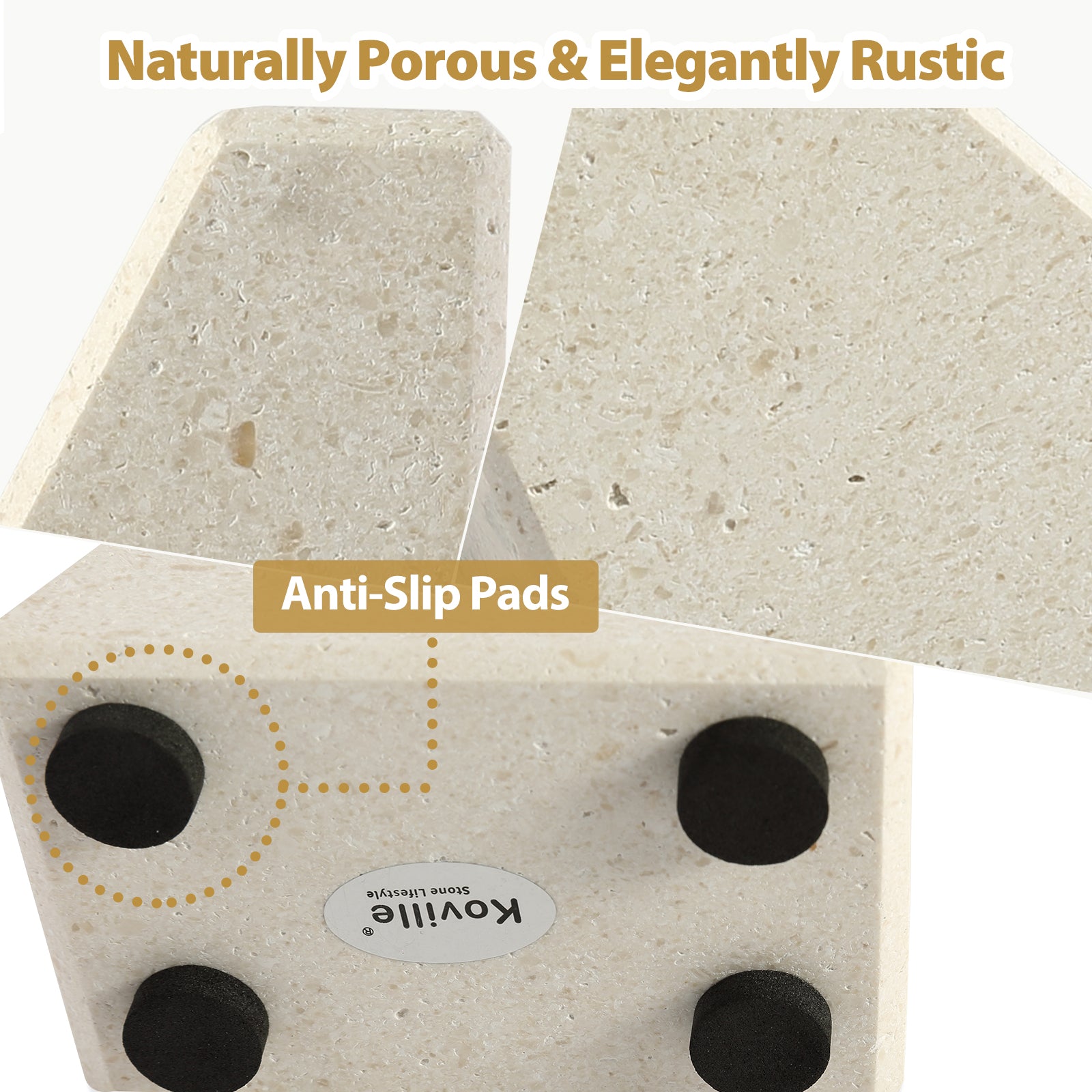 Trapezoid Bookends - Limestone (Lymra)
