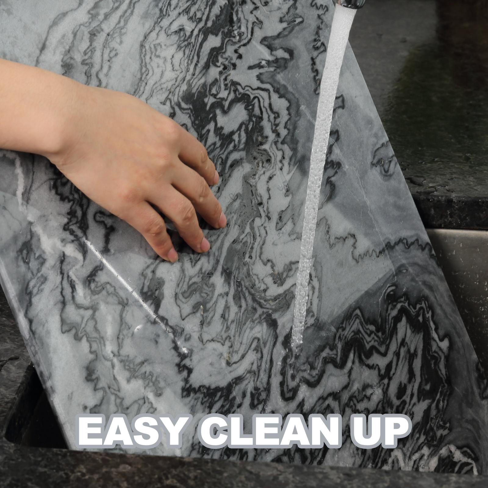 Koville Natural Marble Rectangle Pastry Board-Monte Grigio