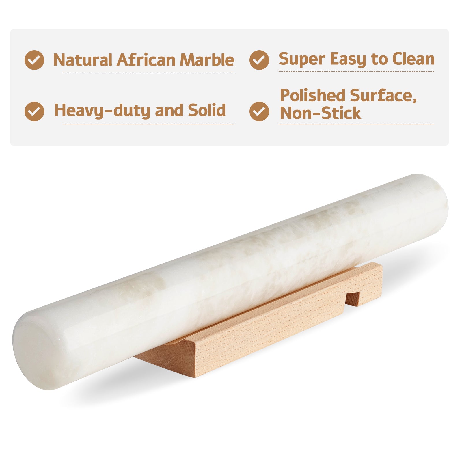 Rolling Pin with Wooden Base Holder - Namib Fantasy