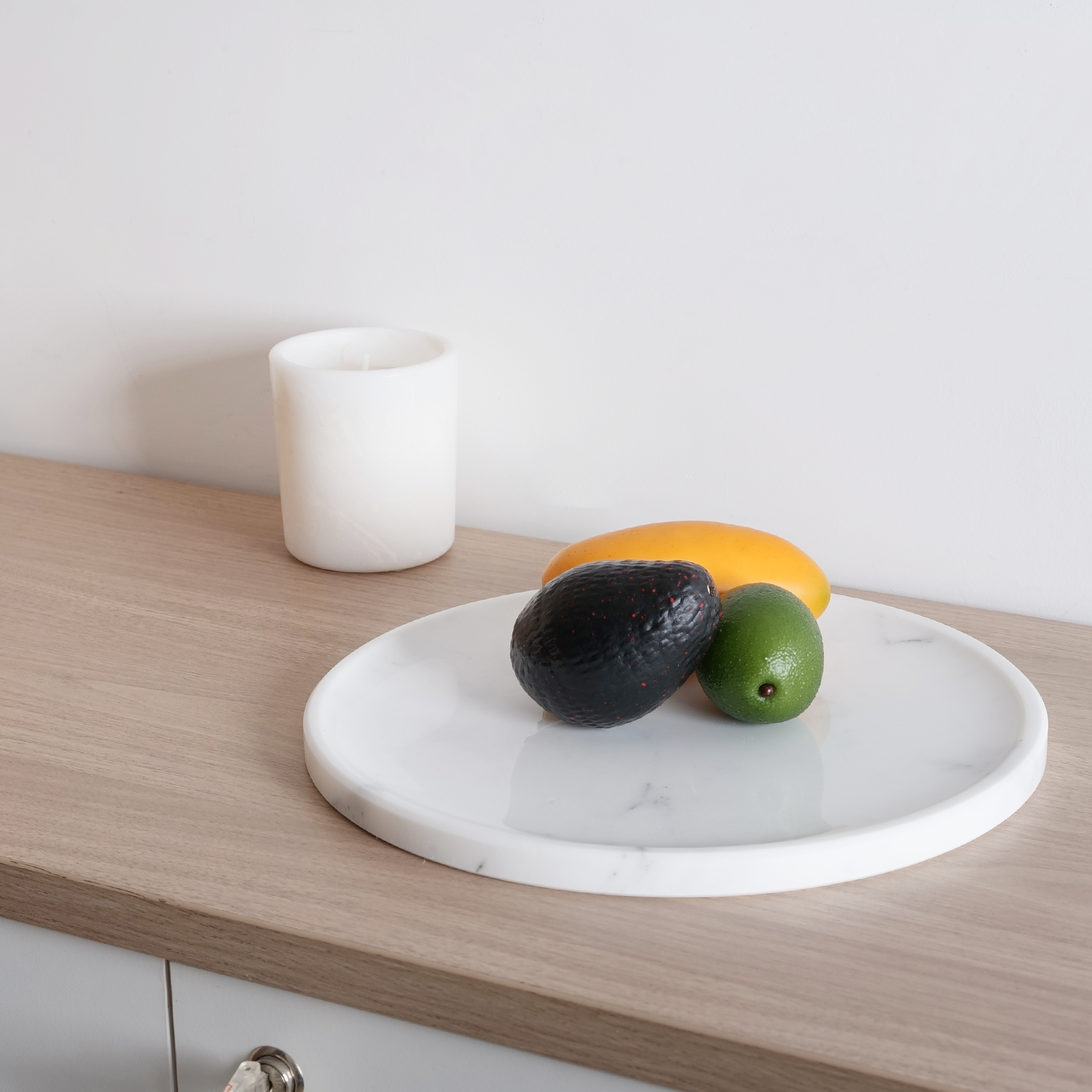 Round Serving Tray - Marble (Statuario)