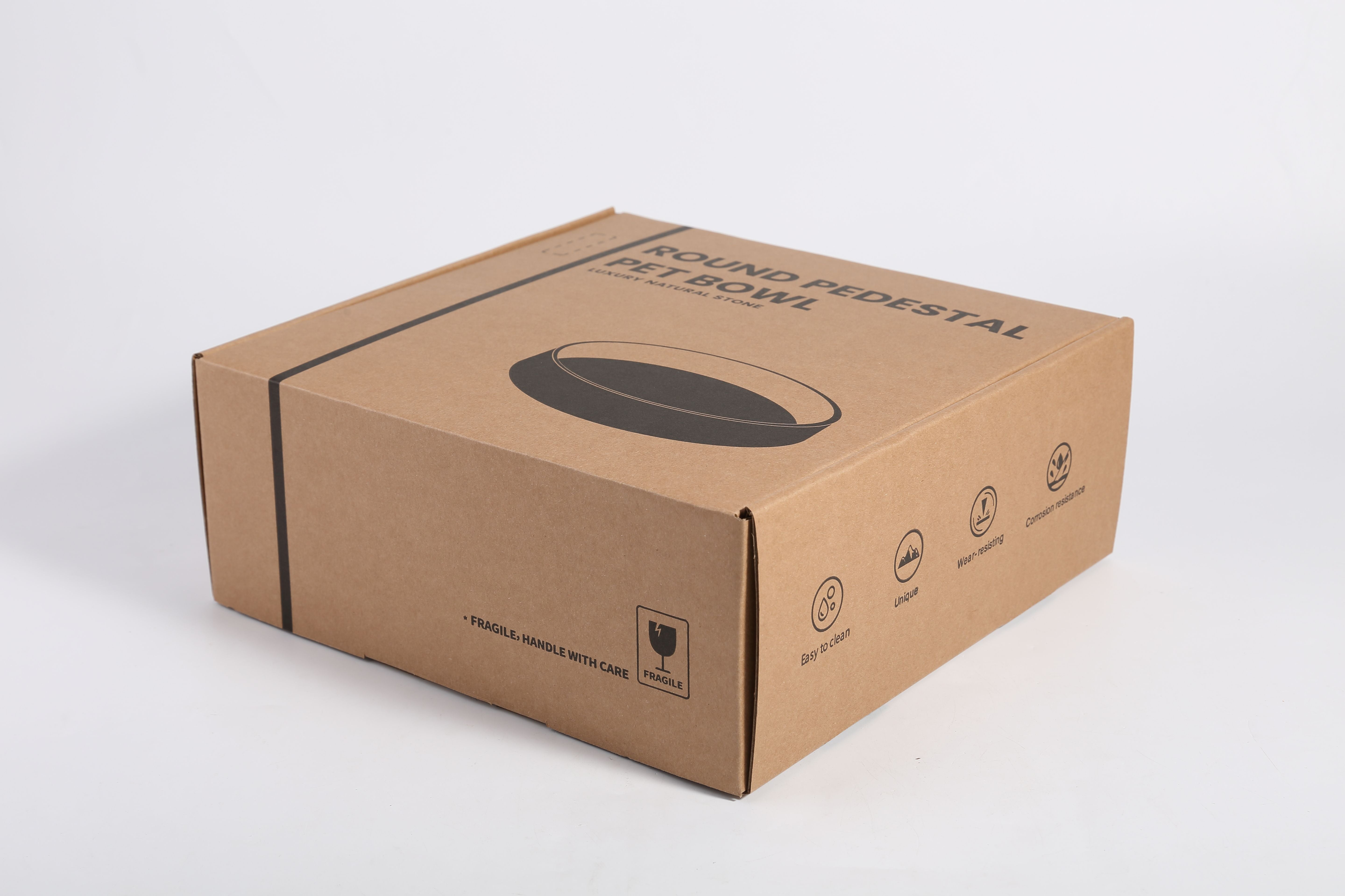 Koville Natural Marble Pet Bowl,9.36 inch-Namib Fantasy