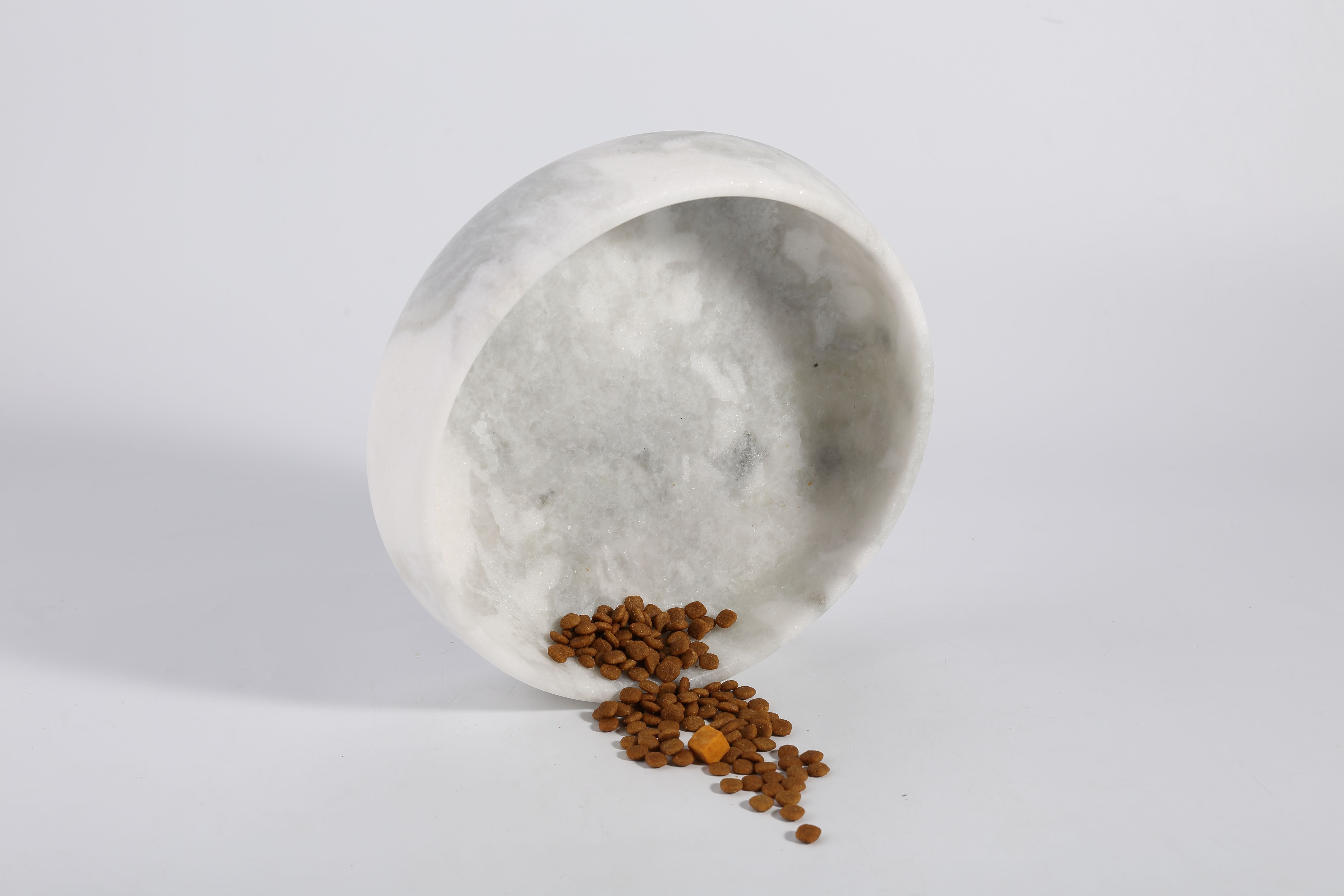 Koville Natural Marble Pet Bowl,9.36 inch-Namib Fantasy