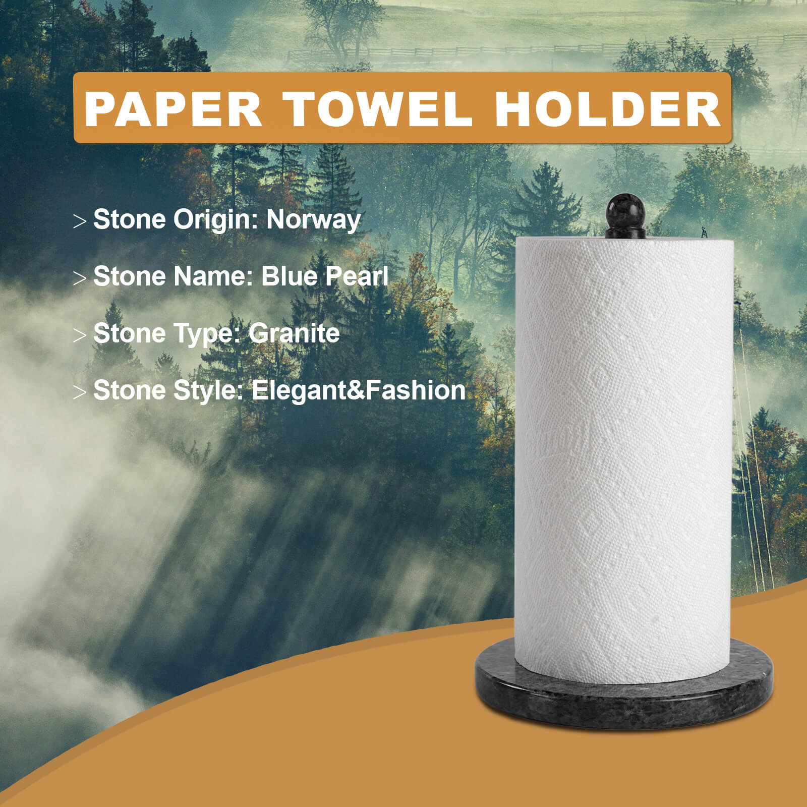 Koville-Luxury-Granite-Paper-Towel-Holder-Blue-Pearl-Kitchen-Rolls-Holder