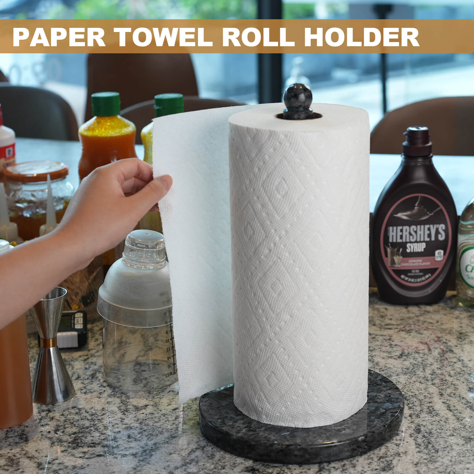 Koville-Luxury-Granite-Paper-Towel-Holder-Blue-Pearl-Kitchen-Rolls-Holder