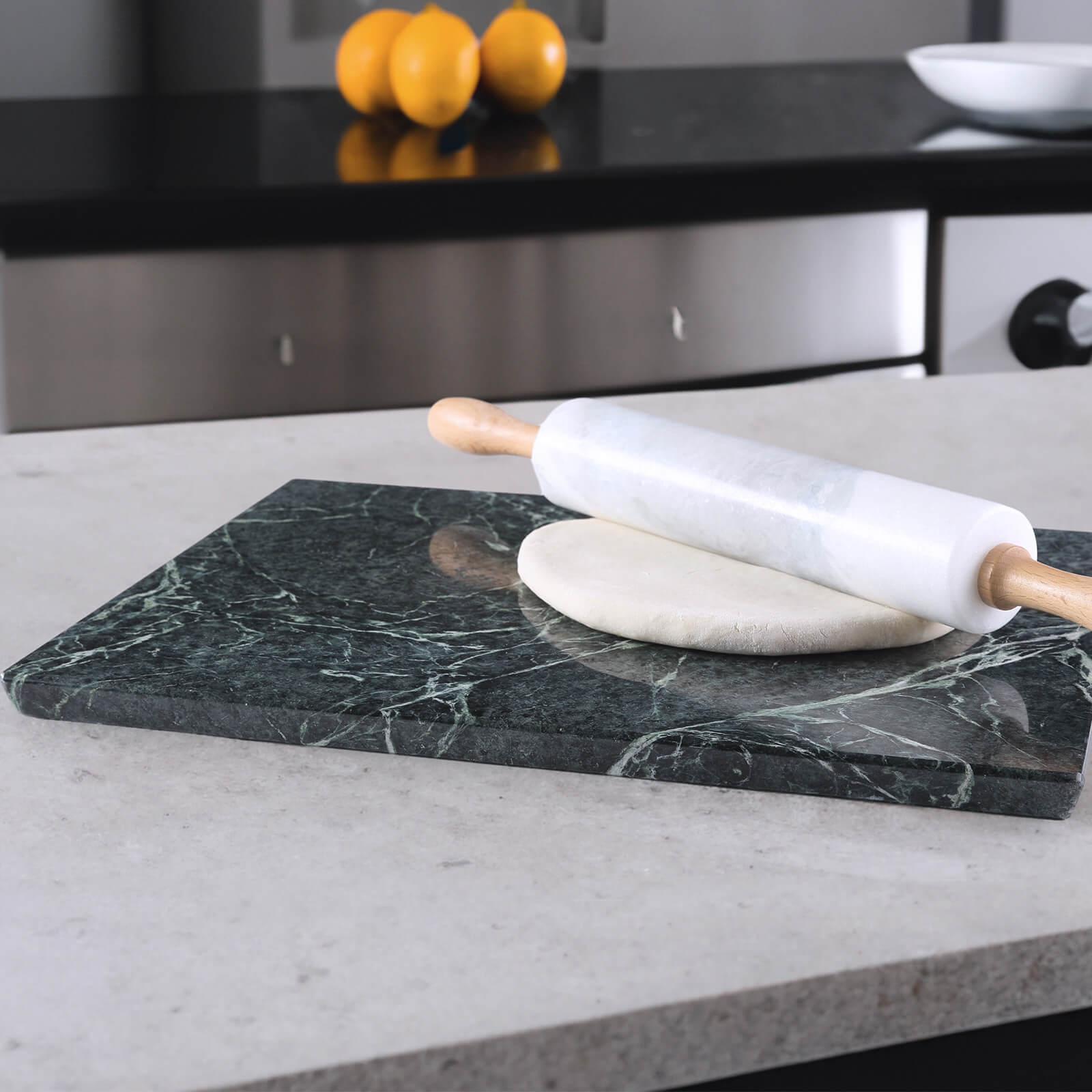 Koville-Luxury-Marble-Cutting-Board-16x12in-Indian-Green-Marble-Slab