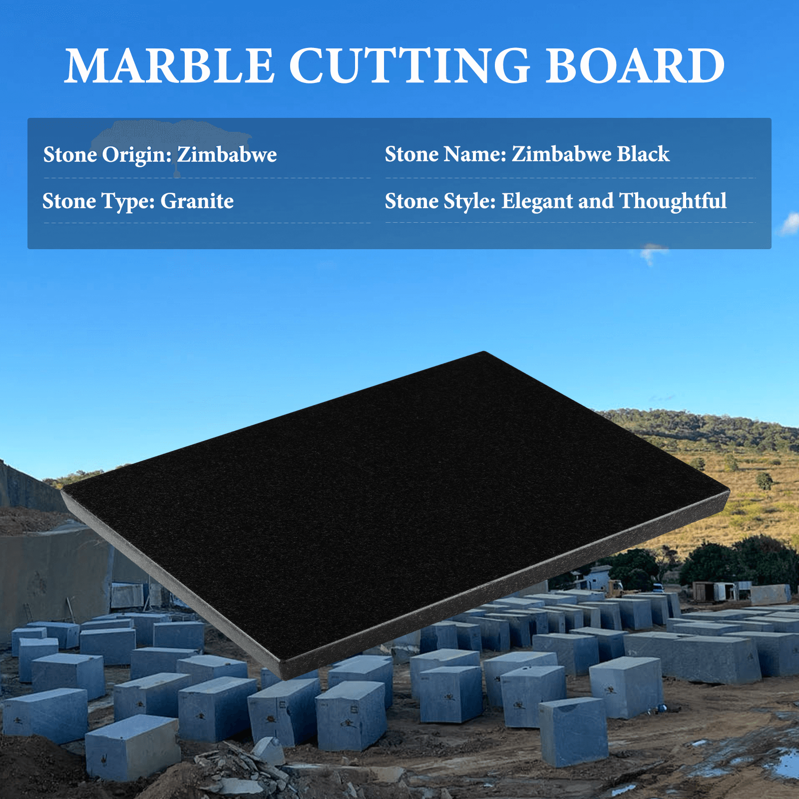 Koville-Luxury-Marble-Cutting-Board-16x12in-Zimbabwe-Black-Marble-Slab