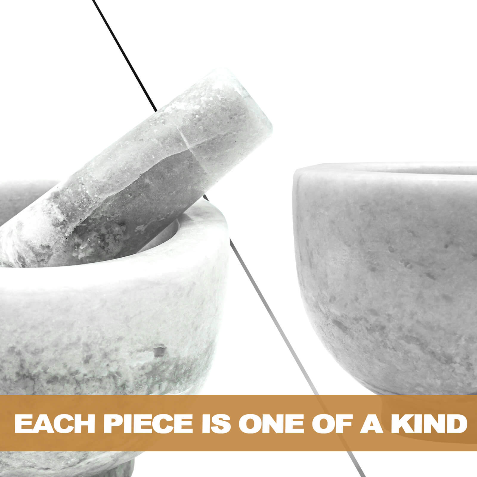 Koville Marble Mortar and Pestle Set 5.0in Grigio Fantasy Grinder Bowl