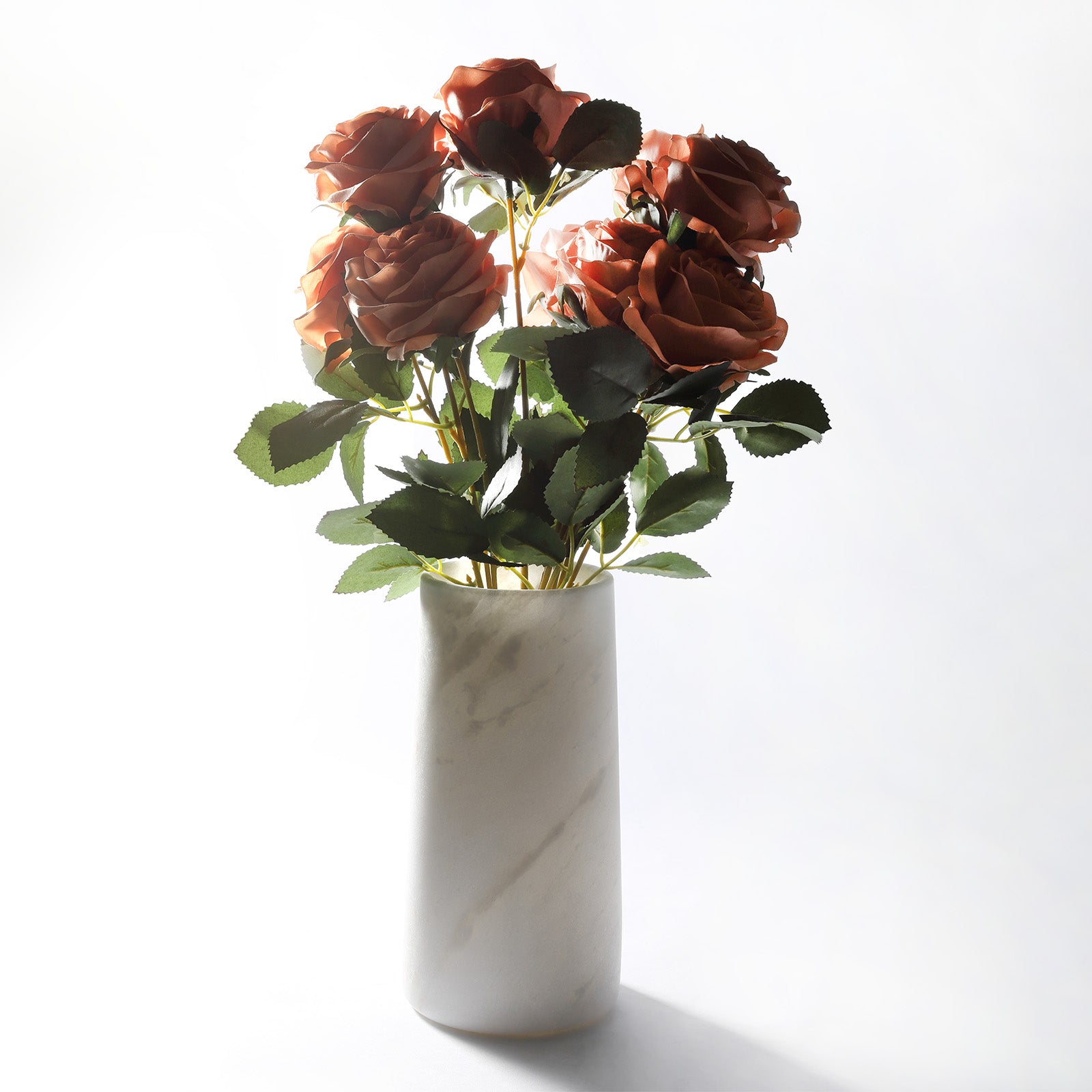 Koville Natural Marble Vase 3.77", Cylindrical-Namib Bianco