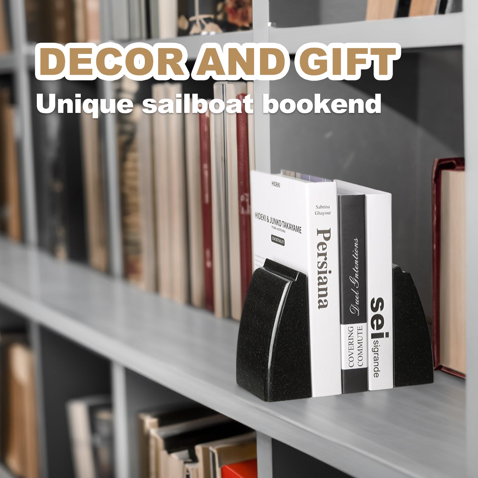 Sailboat Bookends - Granite (Zimbabwe Black)