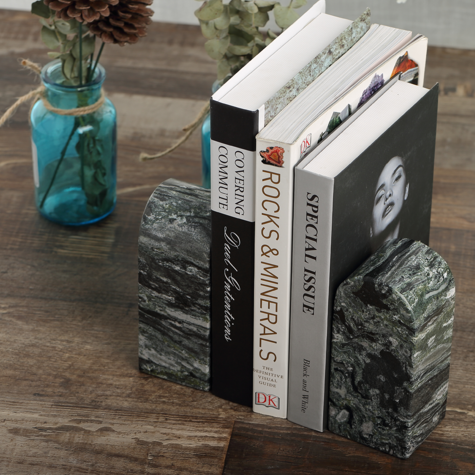 Triumphal Arch Bookends Medium - Granite (Olive Green))