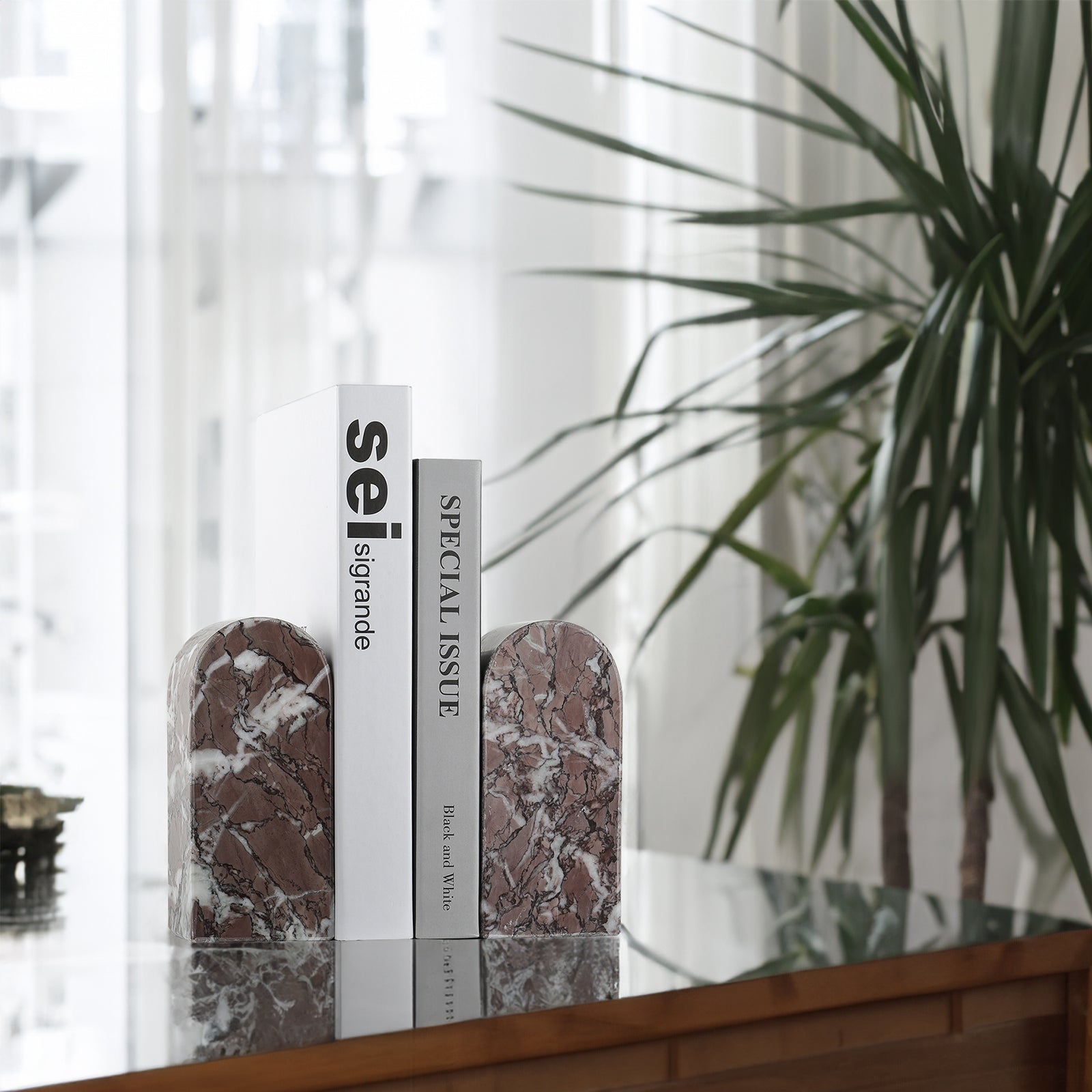 Triumphal Arch Bookends Medium - Marble (Rainforest River)