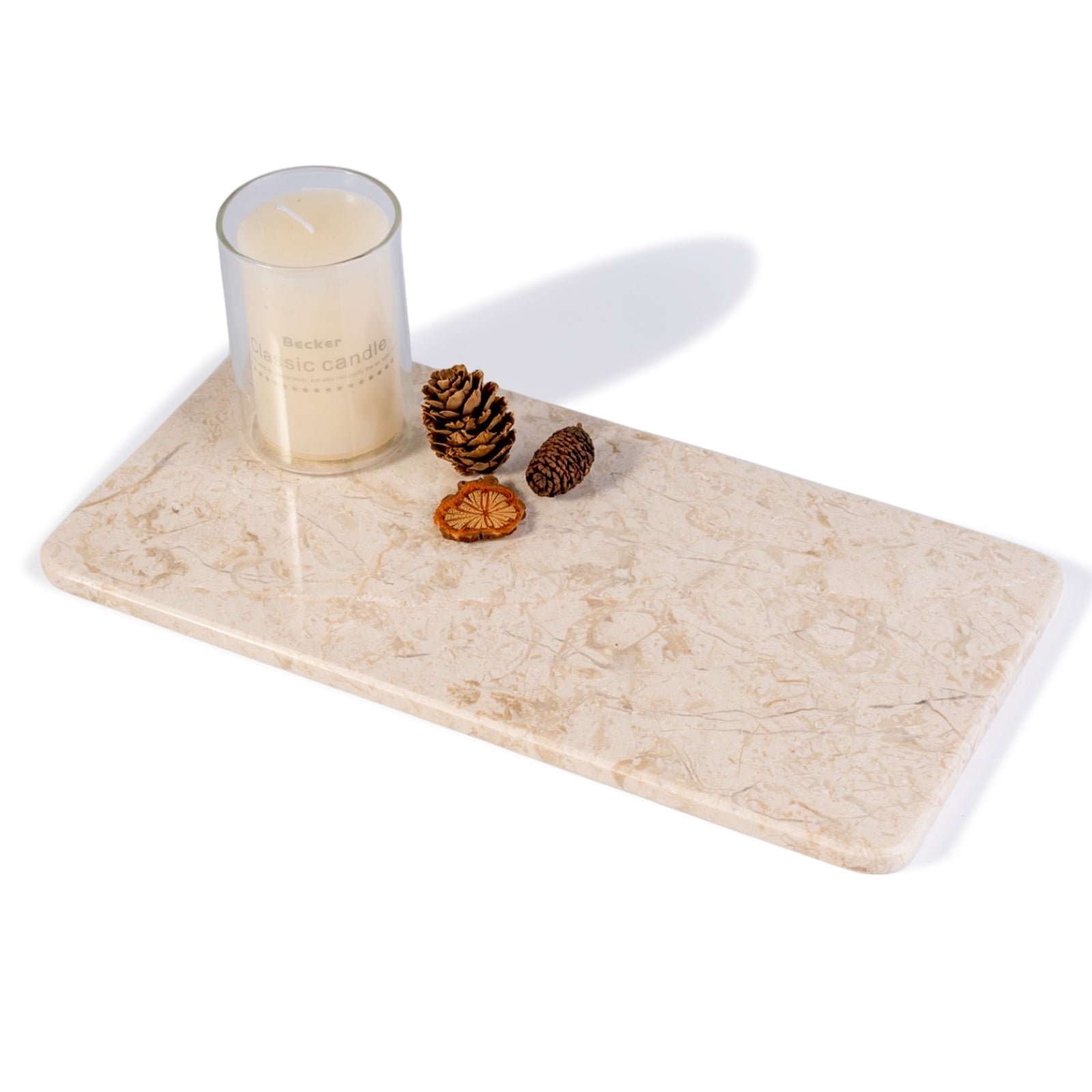 Rectangular Plate 2 Pcs - Marble (Crema Beige)