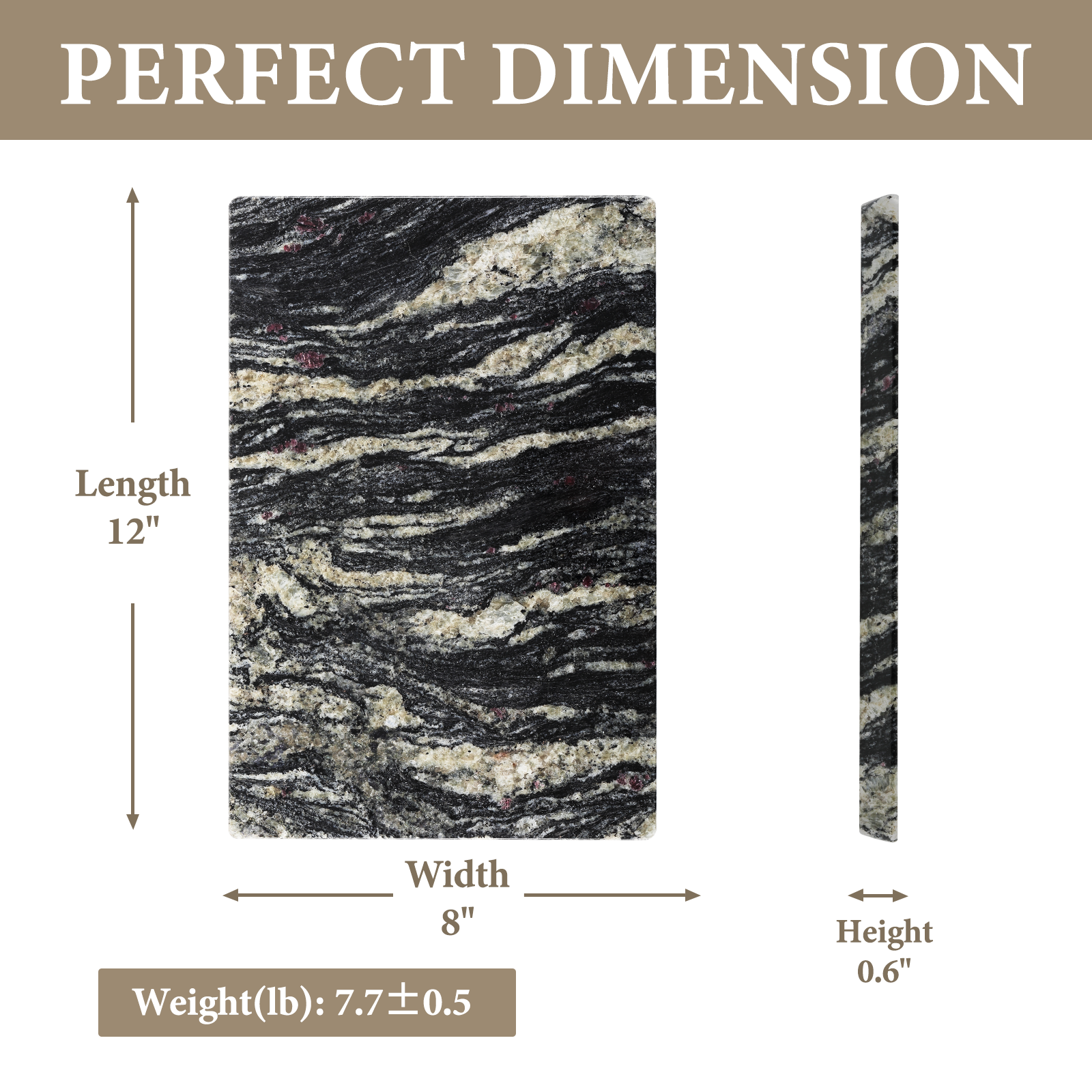 Rectangle Pastry Board - Granite (Blue Fantasy)