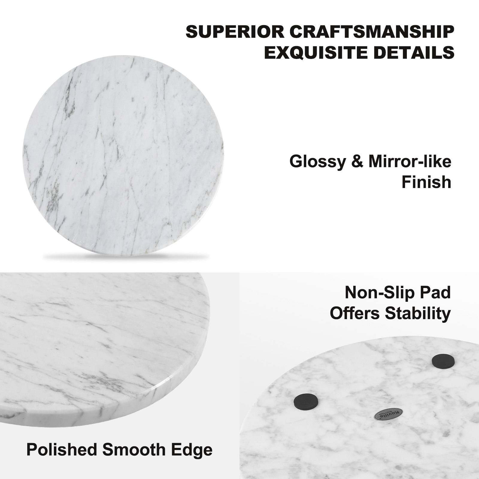 Round Pastry Board - Marble (Bianco Carrara)