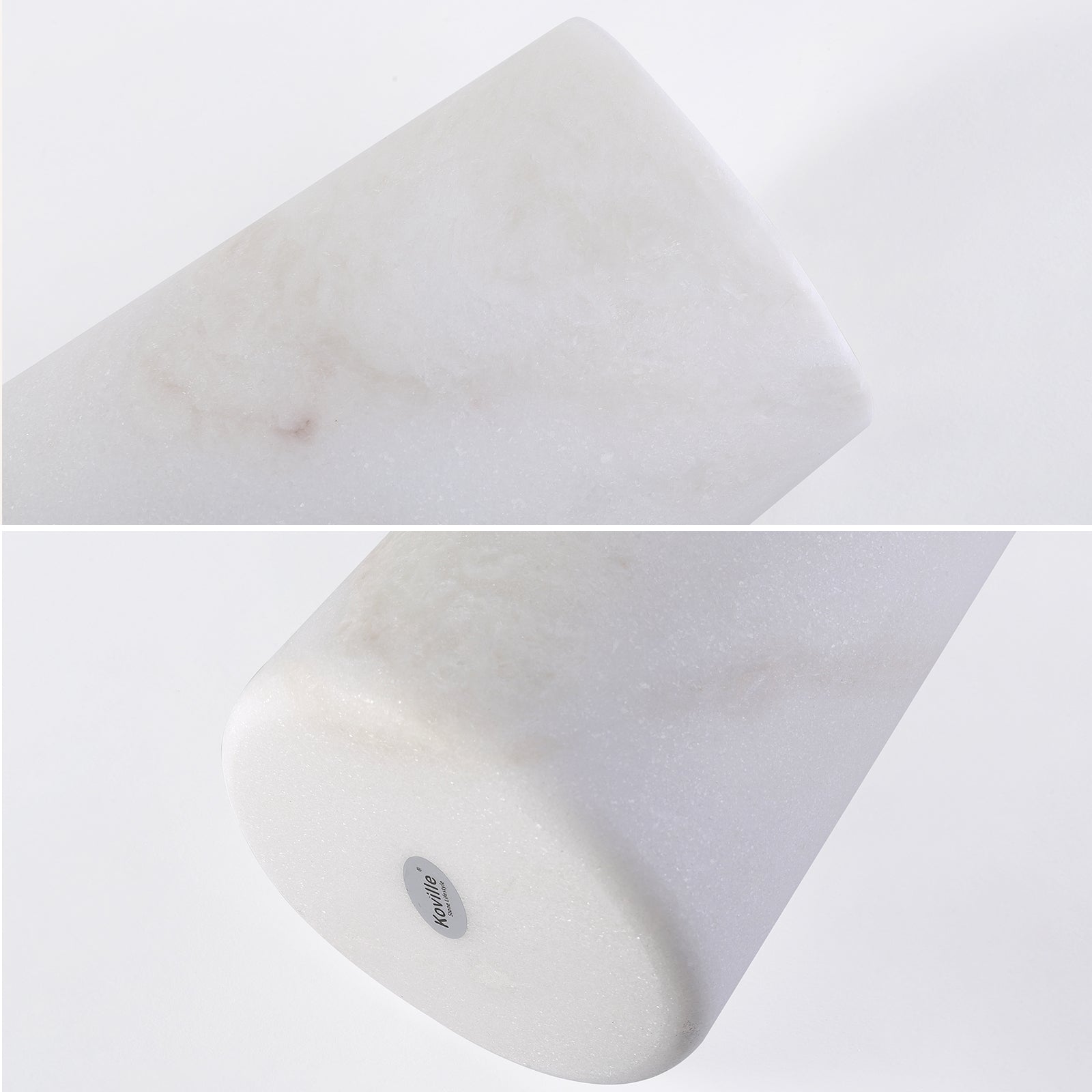 Koville Natural Marble Vase 3.77", Cylindrical-Namib Bianco