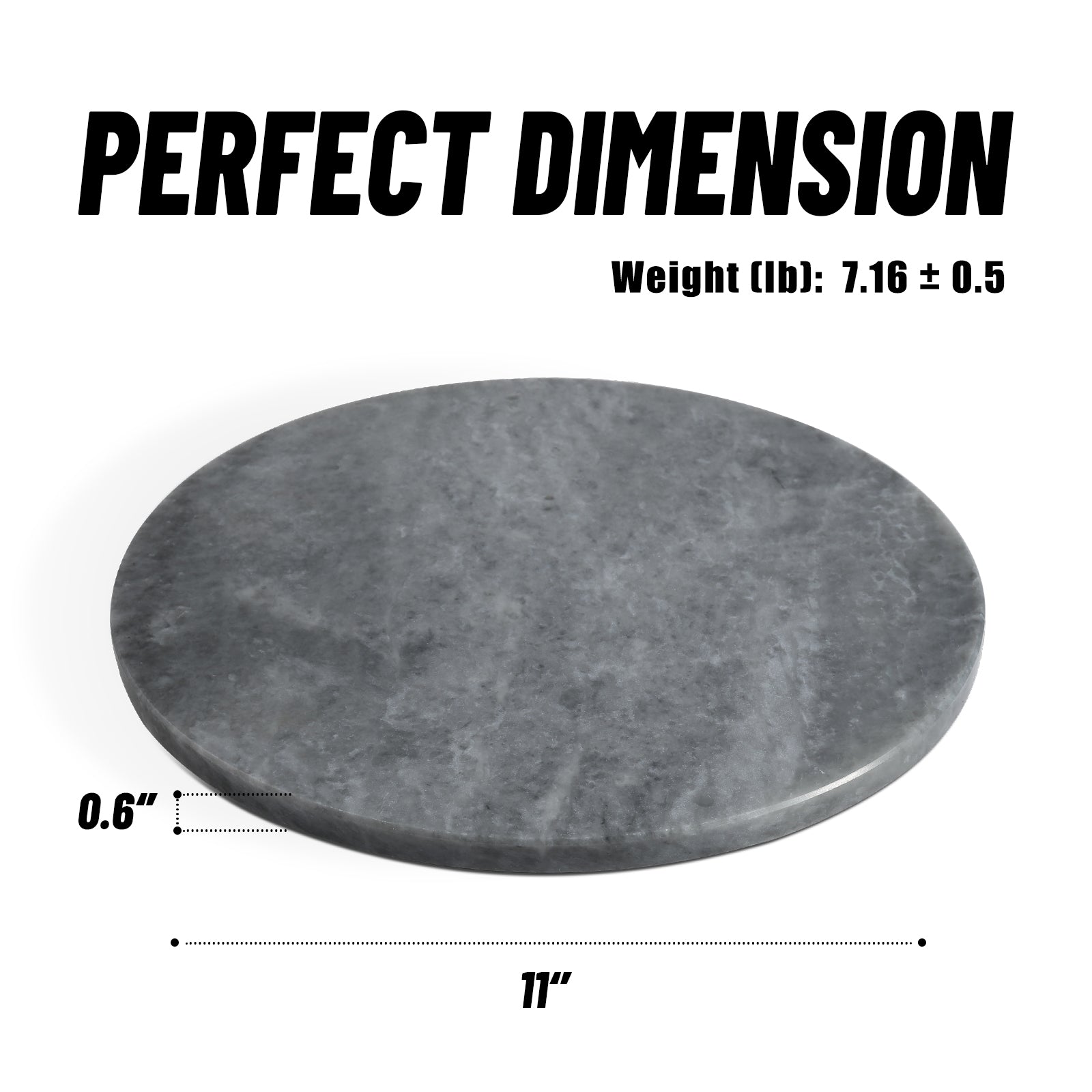 Round Pastry Board - Marble (Rhino Grey)