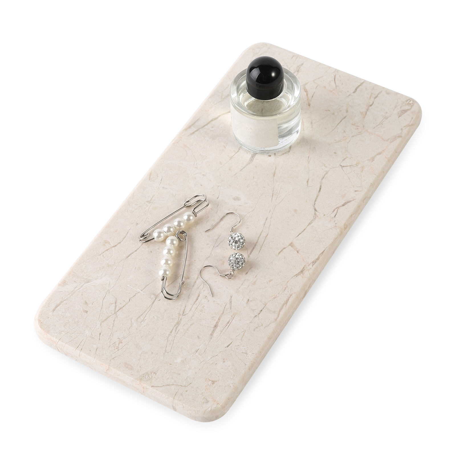 Rectangular Plate 2 Pcs - Marble (Crema Beige)