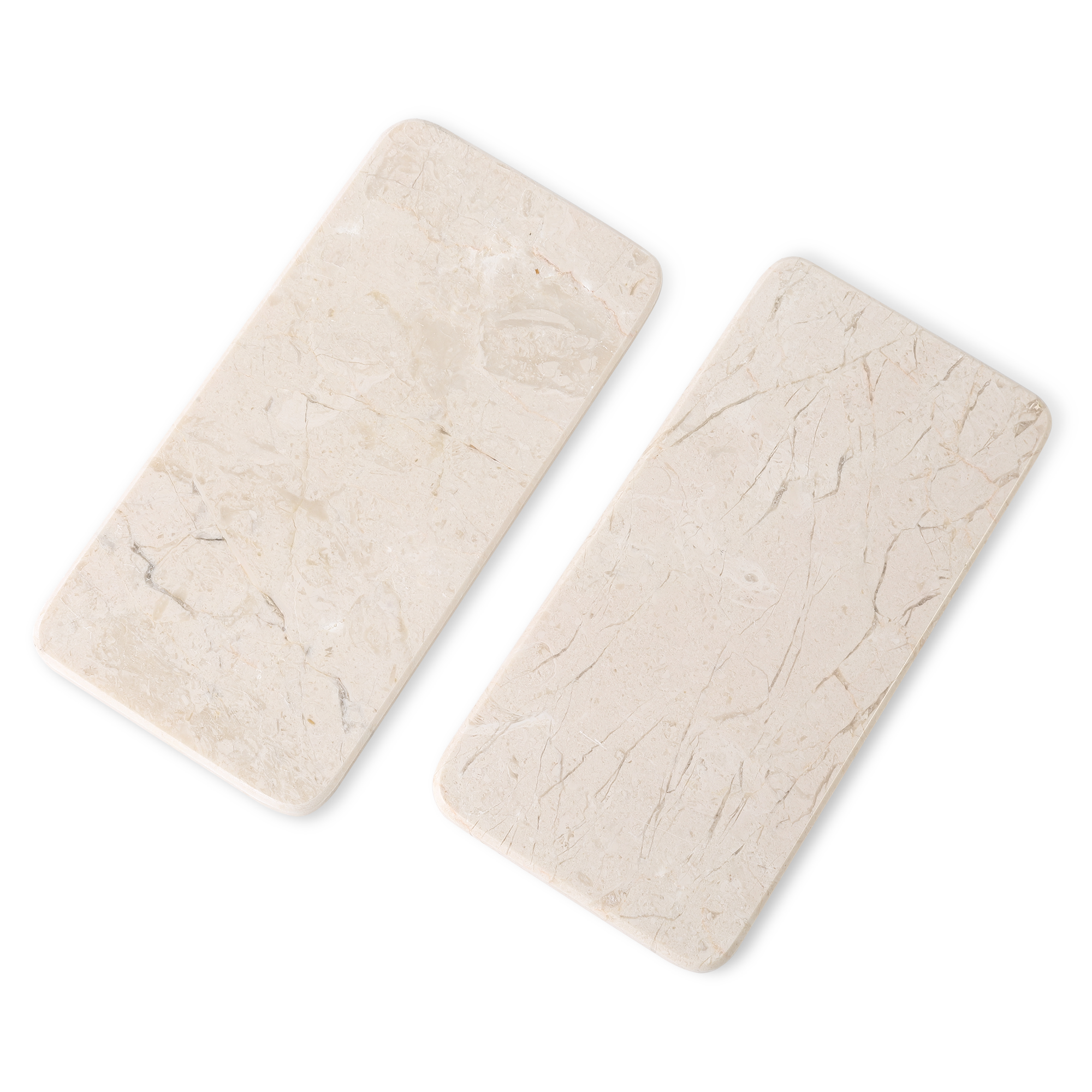 Rectangular Plate 2 Pcs - Marble (Crema Beige)