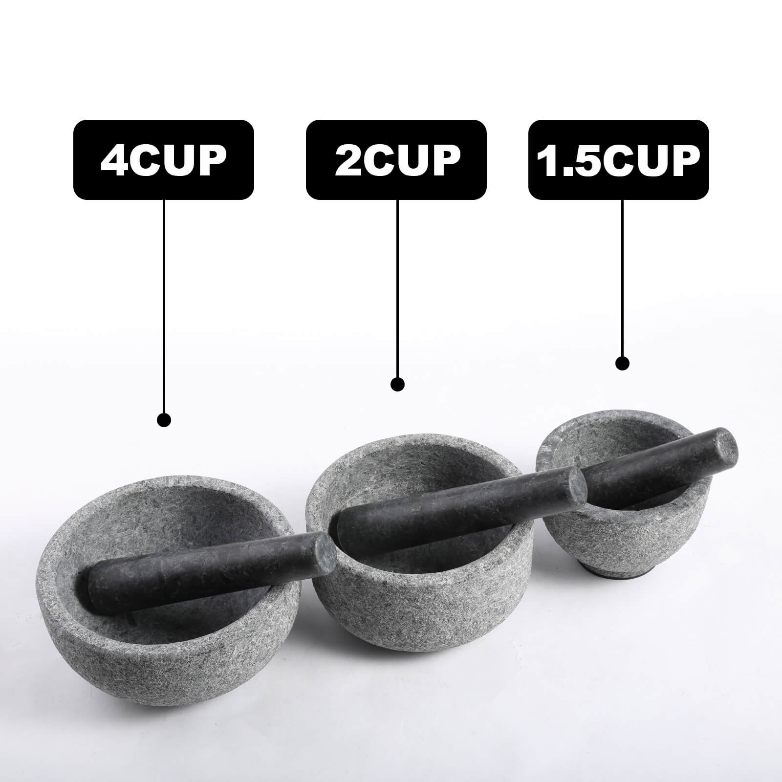 Koville-Granite-Mortar-Pestle-Set-7in-Angola-Silver-Black-Grinder-Bowl